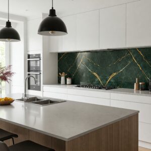 Modern Kitchen with Eye-Catching Backsplash Tile as a Design Feature