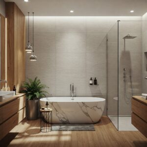 Serene and Luxurious Spa-Like Modern Bathroom Retreat