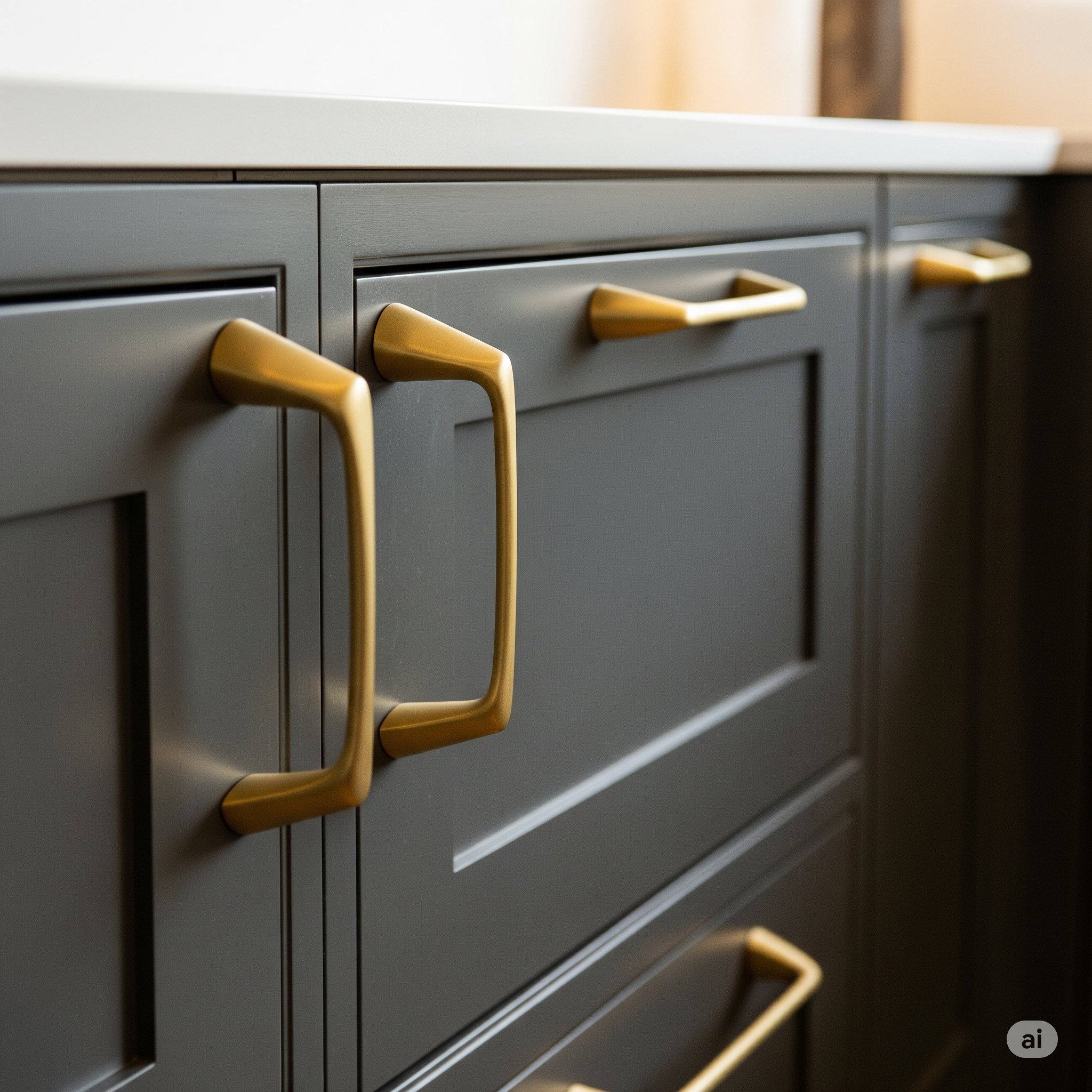 Stylish Modern Cabinet Hardware as a Key Design Element on Kitchen Cabinets