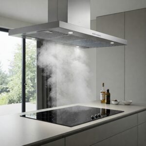 Modern Kitchen Range Hood Actively Ventilating Cooking Steam and Smoke